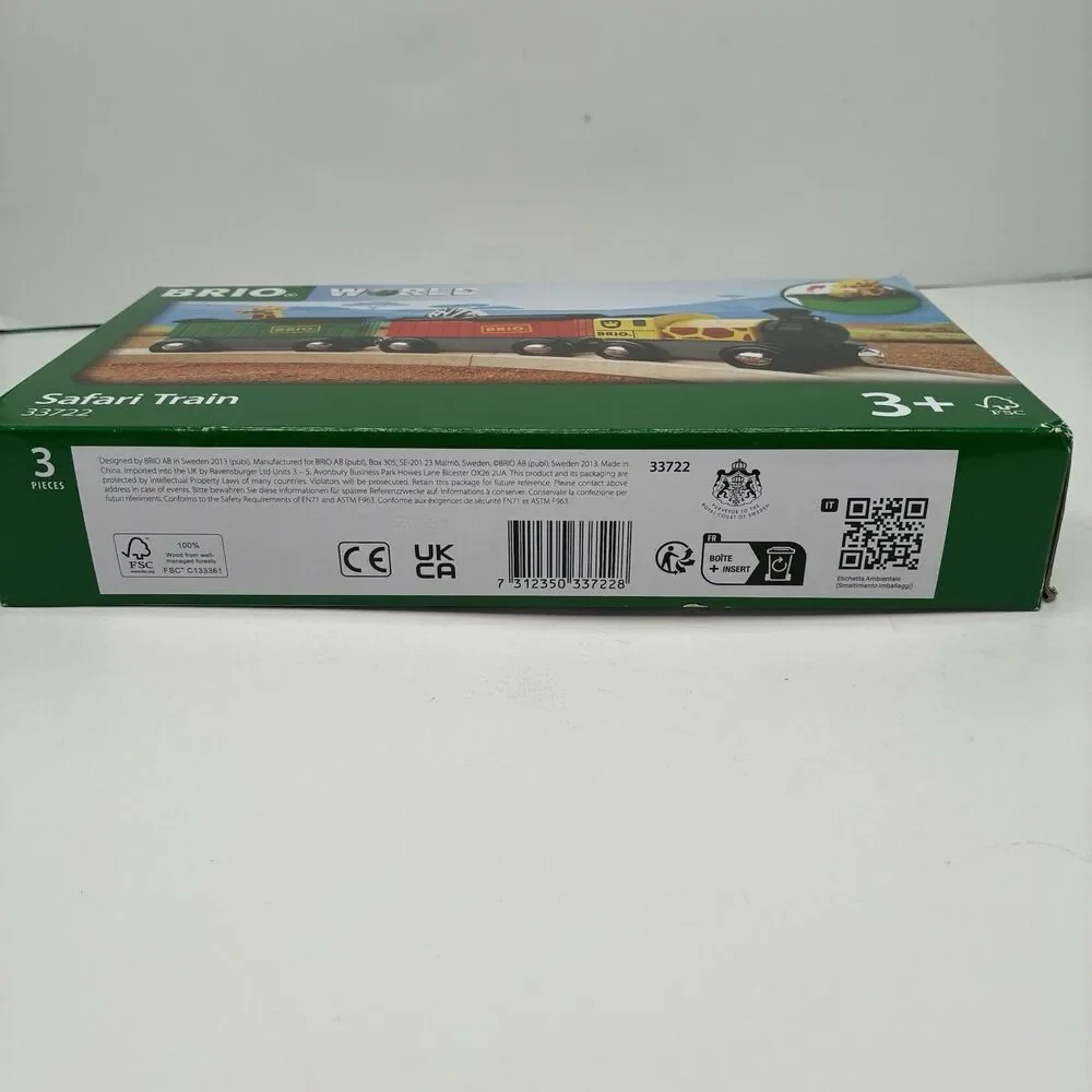 BRIO World 33722 Safari Train Interactive Toy Train Set for Kids Age 3 & Up NIB